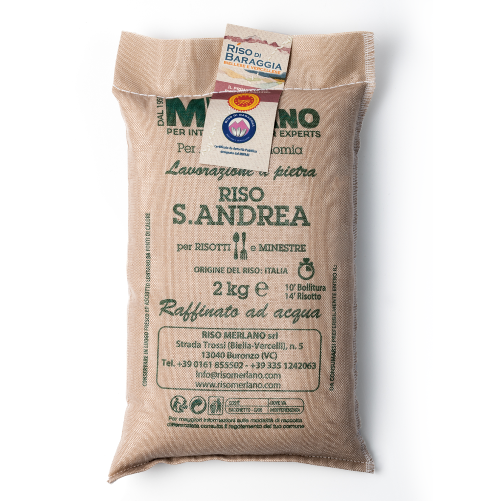 R Riso Riso di Baraggia Biellese e Vercellese S. Andrea DOP 2Kg TELA – Riso ...